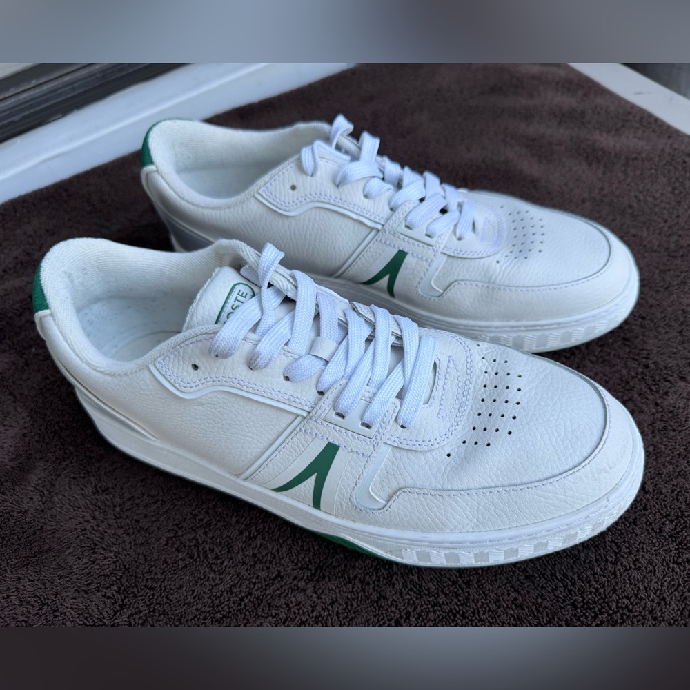Lacoste L004 White and Green Sneakers